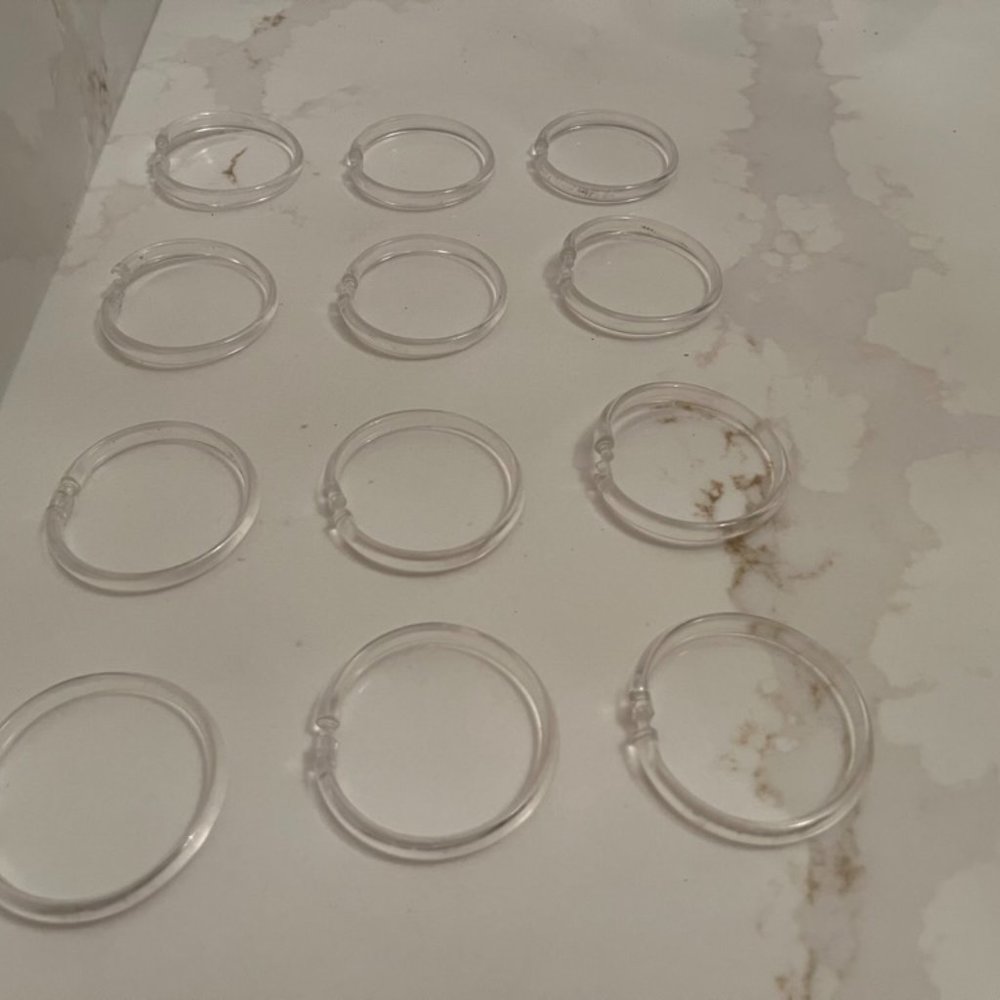 Transparent, loyal, refreshingly practical shower curtain rings